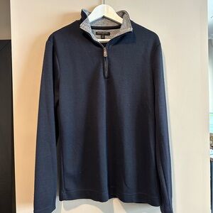Banana Republic Qtr Zip Navy Sweater